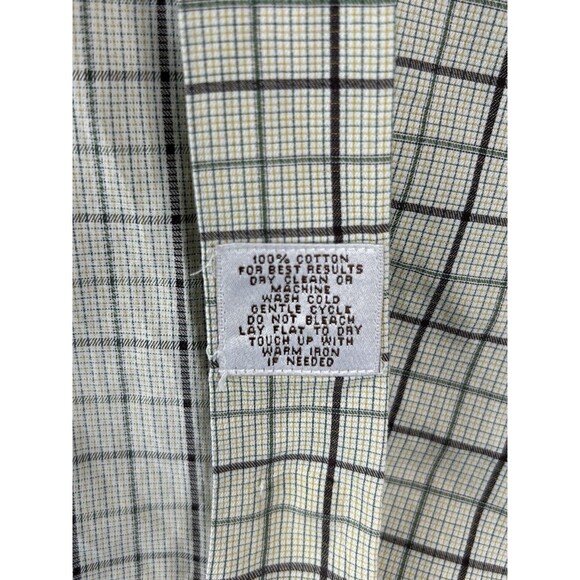 Peter Millar Plaid Long Sleeve Men's Button Down Shirt Green Brown Tan Plaid XL - Picture 8 of 8